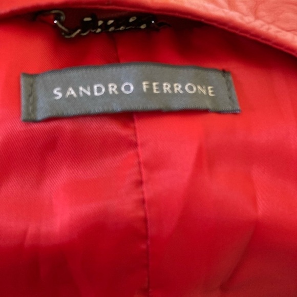 SANDRO Ferrone cropped thin red jacket . Made in Italy - Picture 10 of 10
